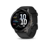GARMIN Venu 4 Smart Watch - Slate with Black Silicone Band, 45 mm, Black,Silver/Grey