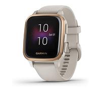 Garmin Venu Sq Music, GPS Smartwatch with Bright Touchscreen Display, Features Music and Up to 6 Days of Battery Life, Rose Gold with Tan Band (010-02426-01)