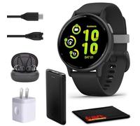 Garmin Vivoactive 5 Fitness Tracker Smart Watch for Women & Men with Slate Aluminum Bezel with Black Case and Silicone Band with 11 Days Battery Life and Bright 1.2 AMOLED Touchscreen Display