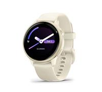 Garmin vívoactive 6, 42mm GPS smartwatch, AMOLED touchscreen, all-day health monitoring, personalised fitness features, advanced sleep coaching, Music, up to 11 days battery life, Bone/Lunar Gold