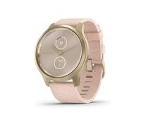 Garmin Vivomove Style Hybrid Smartwatch with Real Watch Hands and Hidden Colour Touchscreen Display, Blush Pink Nylon with Light Gold Hardware, m