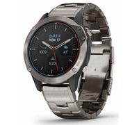 Garmin Watch Quatix 6 Sapphire Titanium Grey Titanium Band Smartwatch - Black GMN-241