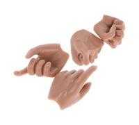 Garneck 1/6 Scale Bjd Doll Hand Parts 4pcs Miniature Doll Making Accessories Flesh Tone Replacement Hands for Crafting