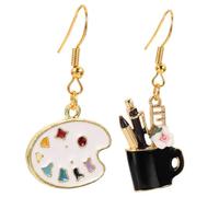 Garneck 1 pair Artist Paint Palette and Paint Brush Dangle Earrings for Unique Jewelry for Creative Souls for Daily Wear Birthdays and Special Occasions