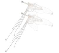 Garneck 1 Pair Butterfly Hair Clips with Artificial Pearl and Tassel Drop Style, Lightweight and Comfortable Hair Accessories for Women and Brides, for Weddings and Photo Shoots