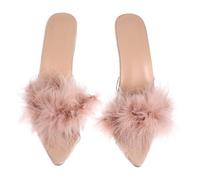 Garneck 1 Pair Chic Heeled Sandals for Women Stylish Pointed Toe Design Skid Wear Resistant Breathable for All Occasions Pink