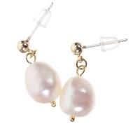 Garneck 1 Pair Delicate Baroque Pearl Earrings for Women Minimalist Studs Elegant Accessories for Engagement Weddings Parties and Anniversaries Unique Irregular Design for Distinctive