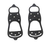 Garneck 1 Pair Winter Crampons Non Slip Shoe Covers for Mountaineering Ice and Snow Grippers Lightweight and Practical Design Fit for Various Sports Shoes Black