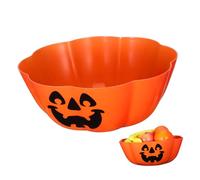 Garneck 1 PC Funny Ghost Pattern Halloween Fruit Salad Plate Orange Pumpkin Lantern Design Safe Materials Stylish Practical Capacity for Festive Decorations