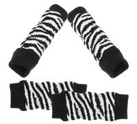 Garneck 1 Set Adorable Dog Leg Warmer Socks Winter Protection for Dogs Prevent Licking Biting Durable Reusable Design Comfortable Fit Zebra Print