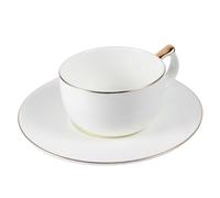 Garneck 1 Set Cup Saucer Fine Bone China Tea Kit for Coffee Tea Water Milk Juice Soda Beer Suitable for Home Office Restaurant