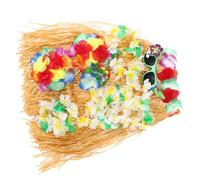 Garneck 1 Set Hawaiian Party Decoration Set Luau Accessories Including Grass Skirt Glasses Hair Clip and Wreath for Summer Beach Gatherings and Festive Events