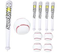 Garneck 1 Set Inflatable Baseball with Bat PVC Sports Theme for Pool Parties Beach Fun Design for Eye Catching Bright Colors Easy Storage