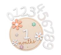 Garneck 1 Set Milestone Wood Cards Double Sided Monthly Growth Signs for Newborn Nursery Decor Adorable Photo Props for Celebrating Precious Moments