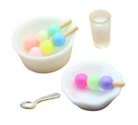 Garneck 1 Set Miniature Dessert Realistic Snack Decor for Dollhouses of Cute House Accessories with Bowl for Enhancing Your Dollhouse Aesthetic