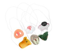 Garneck 1 Set Realistic Animal Nose Masks Cosplay Accessory for Halloween Costume Parties and Carnivals Includes Pig Dog Rabbit Frog Walrus and Duck Noses