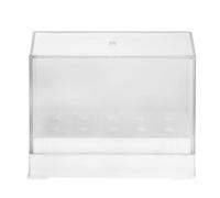 Garneck 10-hole Nail Drill Bits Storage Box White Plastic Manicure Storage Organiser for Nail Polishing and Professional Salon Use