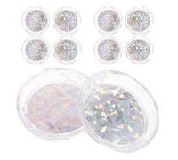 Garneck 10 Pcs Eyelash Storage Box Set with Thickened Diamond Cut Surface, Self-Adhesive False Eyelash Holder Case for Travel and Cosmetic Organiser