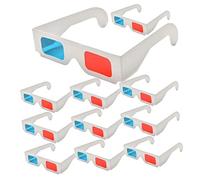 Garneck 10 pcs Glasses for Movies and Games Lightweight Paper Frame Viewing Glasses Comfortable Anaglyph for Festivals Birthdays and Family Fun