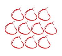 Garneck 10 Pcs Handcrafted Adjustable Braided Red Rope Bracelets Made of Satin Cord, Wrist Chains Designed to Avoid Bad Luck, for Wearing with Different Outfits