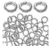 Garneck 100pcs Black Alloy Dreadlock Hair Rings with Large Hole Design Easy to Thread Hair Braid Jewelry Accessories for Locs on The Go