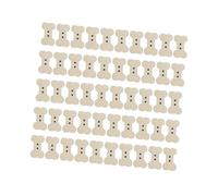 Garneck 100pcs Bone Buttons Wooden Sewing Buttons Beige Two Holes for Handcraft Sewing Projects on Clothes