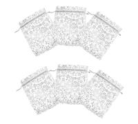 Garneck 100pcs Drawstring Organza Gift Bags with Silver Foil Star Moon Design Mesh Jewelry Pouches for Wedding Candy Party Favors Sundries Storage