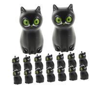 Garneck 100pcs Halloween Miniature Ghost Cat Figurines Black Tiny Skeleton Kitten Decor for Fairy Garden Tabletop Spooky Accessories Creative Horror Animal Collection