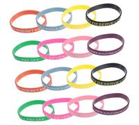 Garneck 100Pcs Inspirational Silicone Wristbands for Teens Colored DIY Bracelets with Motivational Quotes Unisex Design Stretchy Comfortable Fit for All Genders