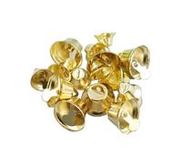 Garneck 100pcs Mini Christmas Bells 20mm Metal Decorative Tiny Bells for Crafting Holiday Wreaths Wind Chimes and Wedding Decor Gold Tone Small Ornaments