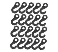 Garneck 100pcs Outdoor Tent Hooks for Tarp with Windproof Elastic Bungee Cord End Buckle Question Mark Shaped Plastic Fasteners for Canopy Stability and Easy Light Hanging