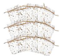 Garneck 100pcs White Gold Star Moon Organza Bags Drawstring Pouches for Jewelry Party Wedding Candy Treats Storage Pouches for Cosmetics and Small Presents