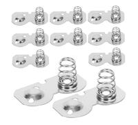 Garneck 10pcs Aa Battery Semicircle Springs Nickel Plated Negative to Positive Contact Plates for Remote Controls Scales Electronics Reliable Conductive Battery Box Slot Accessories