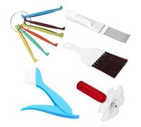 Garneck 10pcs Air Conditioner Fin Cleaning Kit with Stainless Steel Condenser Fin Comb, Multi-Brush Set for Dust Removal and Coil Maintenance, Suitable for Ac Coil and Radiator Cleaning