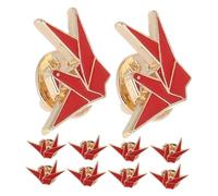 Garneck 10pcs Alloy Origami Crane Brooch Pins Lightweight Cartoon Badges for Women Decorative Lapel Pins for Backpacks Jackets Scarves Stylish Small Accessories