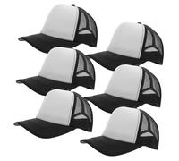 Garneck 10pcs Black Mesh Trucker Hat Sublimation Baseball Caps DIY Heat Transfer Blank Caps Adjustable Snapback for Men Women Outdoor Activities