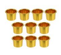Garneck 10pcs Candle Holder Candle Cup Decorative Candles Candlestick Christmas Candle Taper Candles Candle Stick Holder Candle Holders Candelabras Temple Candle Holder Golden Aluminum