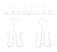 Garneck 10pcs Double-Hook Shoes Hanger Plastic Multi-Functional Use Easy Installation White Slipper Shoes Hanger for Cabinet and Shelf Display