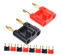 Garneck 10pcs Dual Banana Plug Connectors for Audio Speaker Wire with Screw Terminals Double-headed Clips for Secure Sound-system Connection Mixed Color