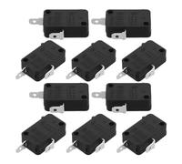 Garneck 10pcs Fast Heating Microwave Oven Door Switch Replacement Part with 16a/250v Rating, Sturdy Plastic and Metal Construction for Home Use and Dormitory Appliances
