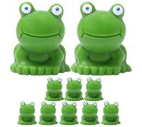 Garneck 10pcs Frogs Resin Ornaments Small Frogs Statue for Front Yard Vintage-inspired Individually Handmade Not Easy to Fade Beautiful in Look Micro Landscape Décor