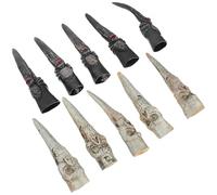 Garneck 10pcs Halloween Finger Covers Set, 5 Skull Skeleton 5 Spider Masquerade Props, Fake Witch Nails Tips for Role Play and Party Decoration