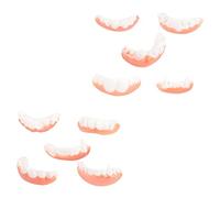 Garneck 10PCS Halloween Party Cosplay Teeth Spooky False Dentures for Vampire Zombie Costume Props Comfortable Artificial Gnarly Teeth for Costume and Stage Dress Up