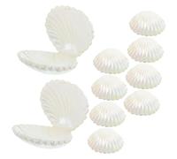 Garneck 10PCS Iridescent Candy Boxes Decorative Clam Shaped Favor Holders for Bridal Showers Coastal Weddings and Party Supplies Elegant Pearl Glow Portable Design
