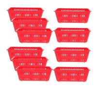 Garneck 10pcs Large-capacity Plastic Coin Baskets for Play Center and Home Use, Convenient Moving and Easy Carrying Storage Containers for Coins and Small Items in Red