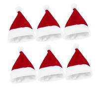 Garneck 10pcs Mini Santa Hats for Lollipops Velvet Candy Caps Christmas Decorations Reusable Soft Breathable Xmas Party Photo Props