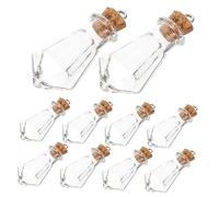 Garneck 10pcs Miniature Glass Wishing Bottles Transparent Tiny Jars for Crafts DIY Projects Home Decor and Unique Ideas