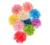 Garneck 10pcs Multi-color Dog Collar Charms with Detachable Cloth Flower Design, Stylish and Playful Dot Pattern Accessories for Pets Suitable for Daily Walks and Parties Assorted style