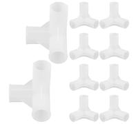 Garneck 10pcs Plastic Closet Rod Connector Joints 3-Way and 4-Way Fasteners for Canvas Wardrobe and Shoe Rack, 13mm Inner Diameter Furniture Hardware for Home Storage Organization