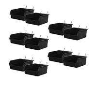 Garneck 10pcs Plastic Parts Organizer Pegboard Bins with Hooks No Drill Installation Peg Board Wall Storage Containers for Garage Workshop Office